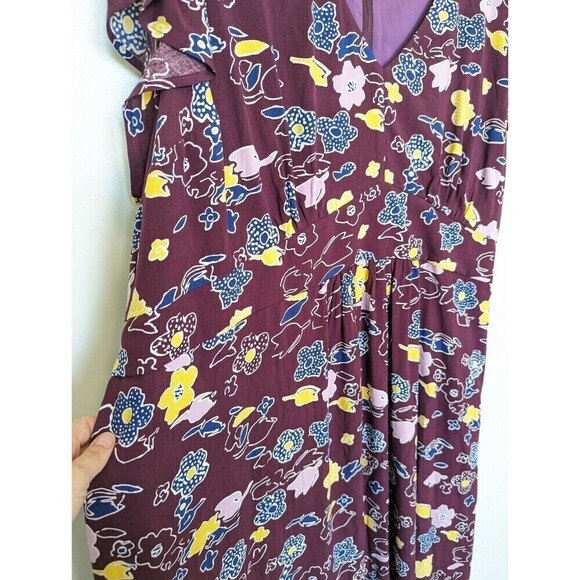 MODCLOTH Gallery Flattery Dress Womens Plus Size 4X Burgandy Floral Maxi Wedding - Picture 6 of 15